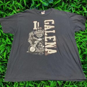 00s All American Ride Galena, IL Y2K Grunge Biker Big Logo FOTL Cotton Tee XXL